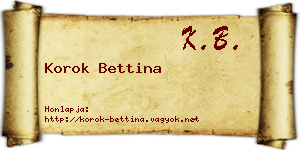 Korok Bettina névjegykártya